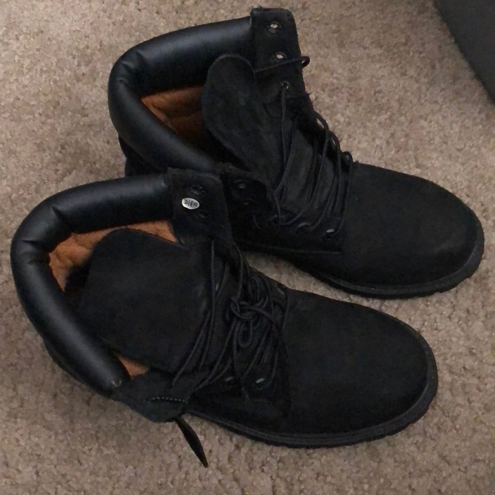 Black suede timberlands